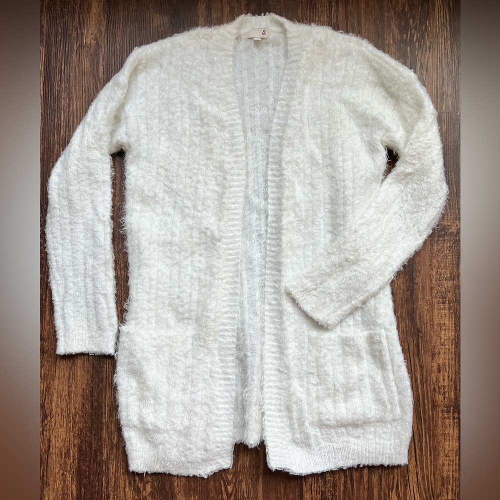 Fuzzy White Cozy Comfy Lounge Cardigan Sweater